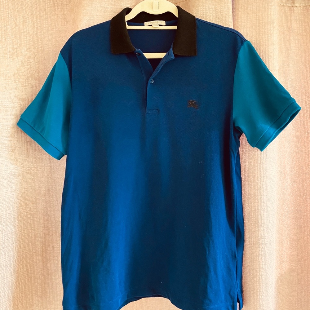 Burberry Brit Pique Tri-color Pique Polo in Medium